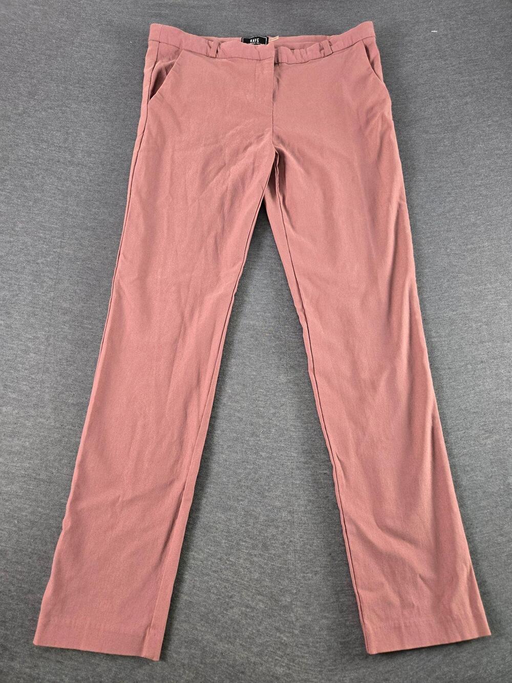 Have Dress Pants Womens Large Pink Straight Leg Stretch Twill Pockets Office